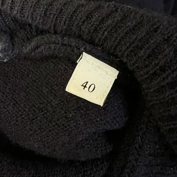 Sandro Cashmere Wool Stripe Midi Knit Sweater Bryone Dress Preppy Paris Academia - Picture 8 of 14